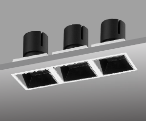 [LV-INT-SDL123] Triple Square Downlight, 12W*3 (Recessed, Lighting Control type On/Off, CCT 3000K, Beam Angle 15°, IP20, None)