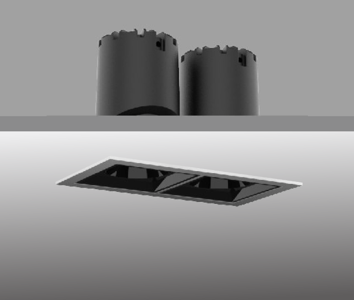 [LV-INT-SDL152] Double Square Downlight, 15W*2 (Recessed, Lighting Control type On/Off, CCT 3000K, Beam Angle 15°, IP20, None)